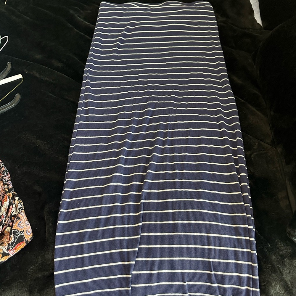 a new day Navy and White Striped Maxi dress